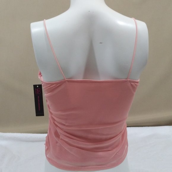 No Boundaries Juniors' Ruched Mesh Tank Top - Picture 2 of 5
